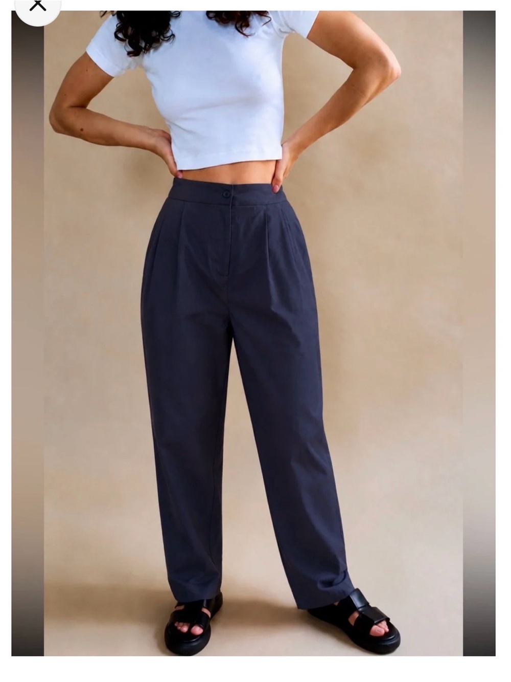 Toit volant High-Waist Relaxed Trousers - navy